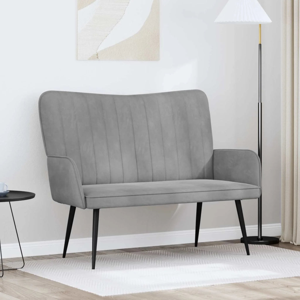 Sofa a Due Posti Grigio chiaro 115 x 61 x 87 cm Velluto 42028960