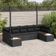 Set Divano da Giardino con cuscino 7 pcs Nero Polyrattan 3356828