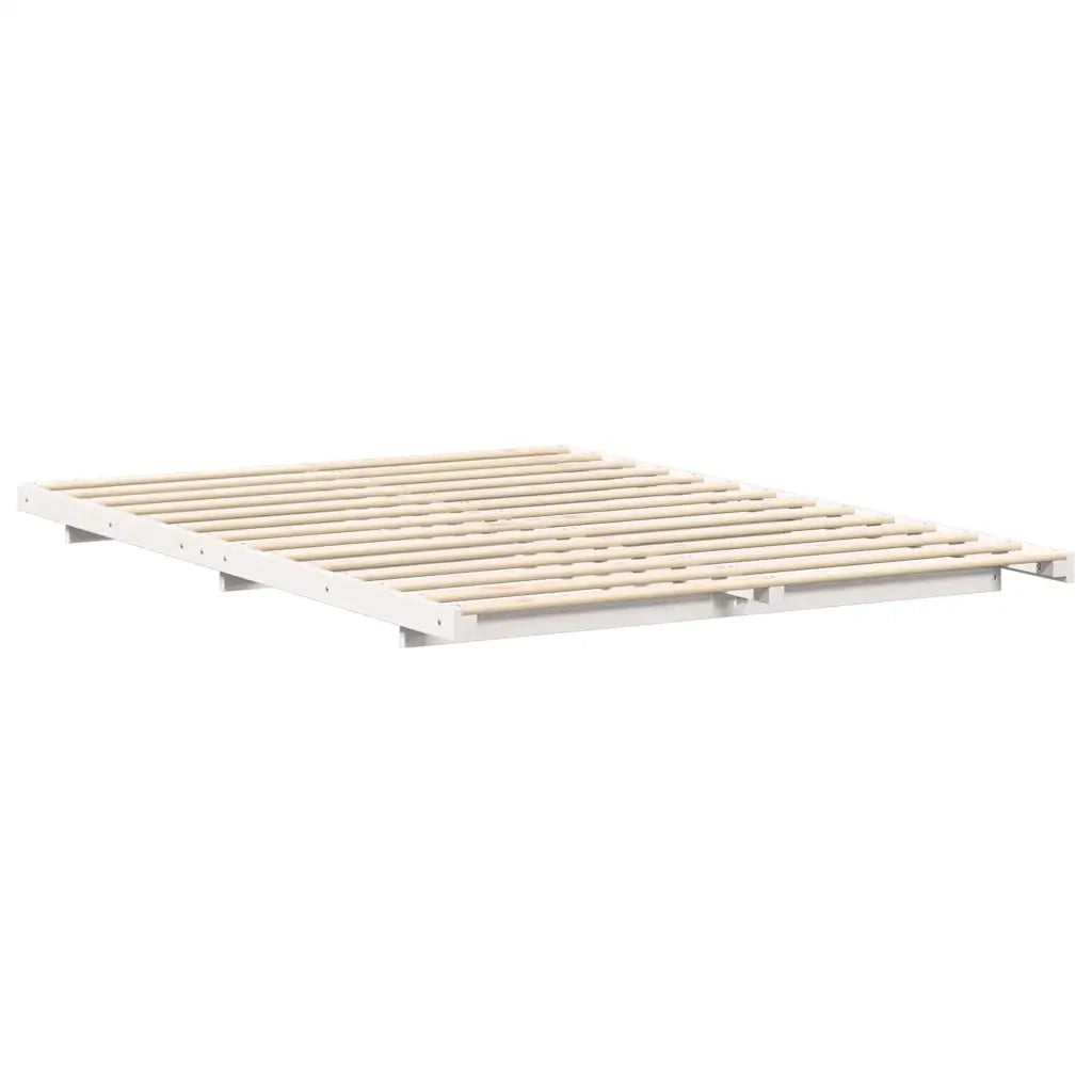 Struttura del letto Bianco 160 x 210 cm Pino massello 873113