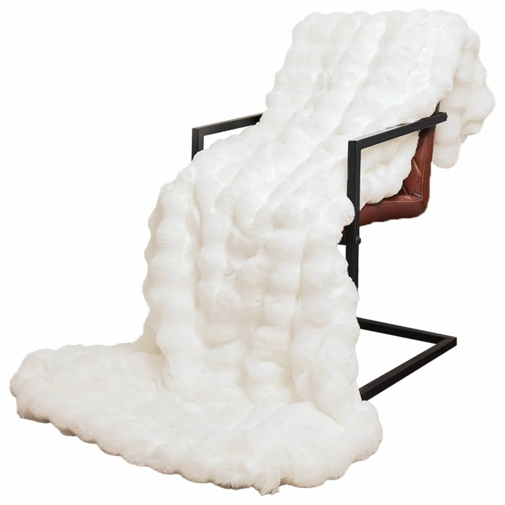 Coperta antiscivolo in sintetica di coniglio Olite 4 pcs Bianco 42021847
