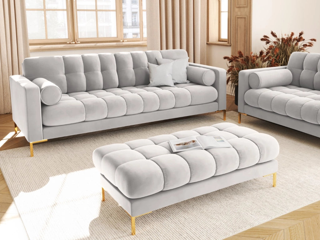 Cosmopolitan Design - Panca "Bali" 2 posti in velluto argento 