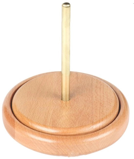 Supporto per fili in legno, supporto per fili manuale, spina per fili con sostenitore di filo rotante - base solida - materiale liscio riduce la formicolio - grande: 15,7 * 15,0 cm