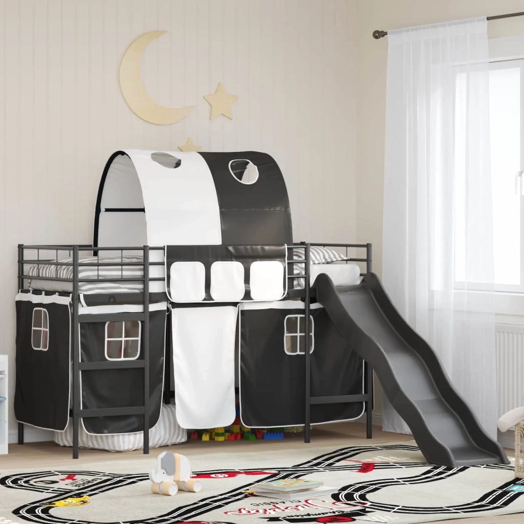 Struttura del letto loft per bambini-Giroletto per bambini Nero 75 x 190 cm Metallo 464909