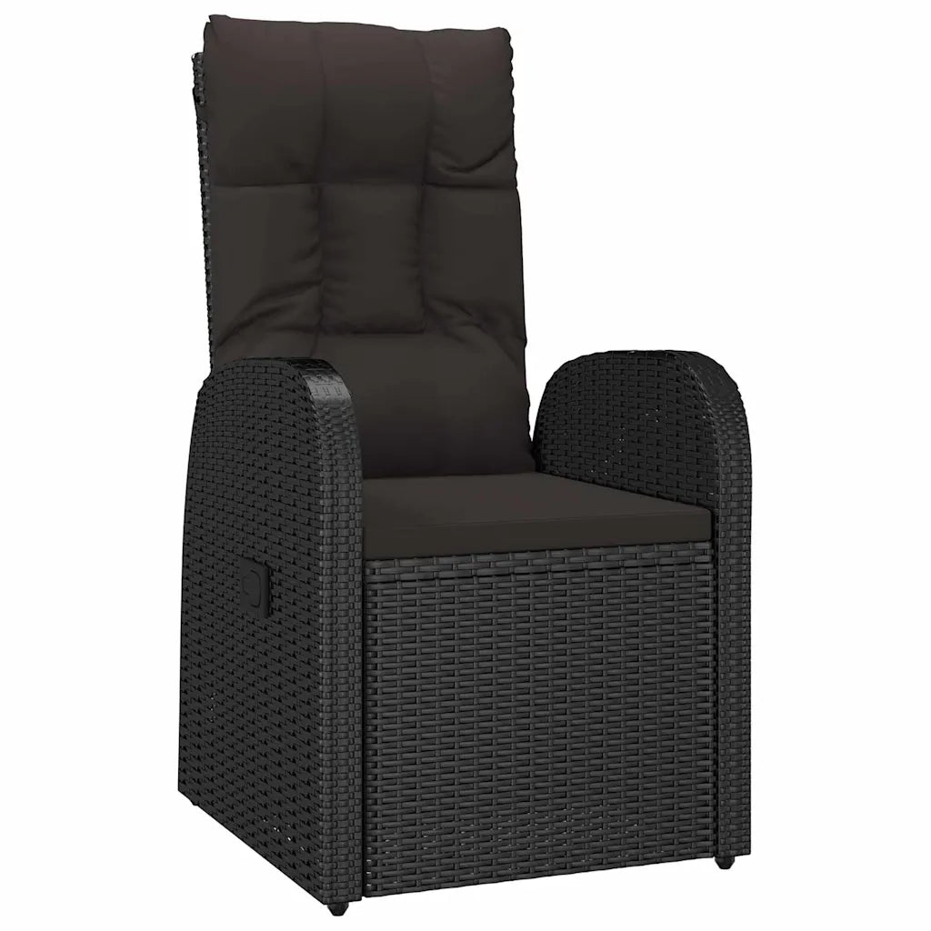 Set da Pranzo per Giardino con cuscino 9 pcs Nero polyrattan 3379512