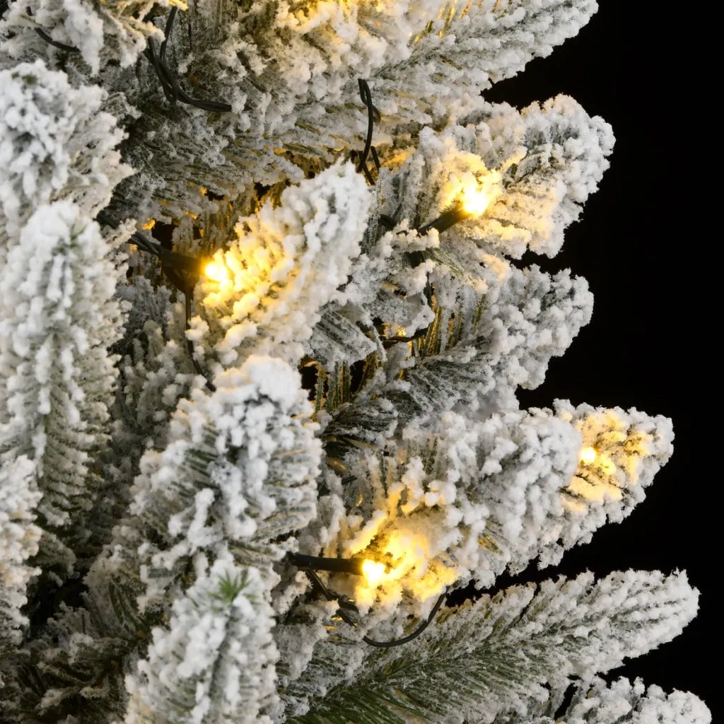 Albero di Natale Artificiale con 150 LED e Neve Fioccata 150 cm 3315764