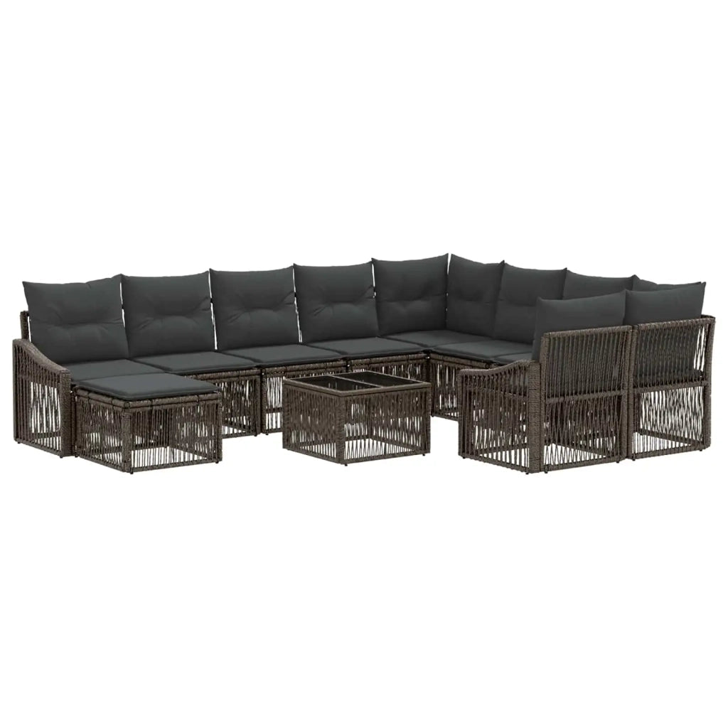 Set Divano da Giardino 11 pz Grigio polyrattan 3436202