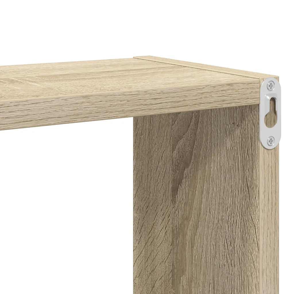 4 pz Mensole Parete | Mensola sospesa Cubo Rovere Sonoma 80x15x26,5cm Multistrato