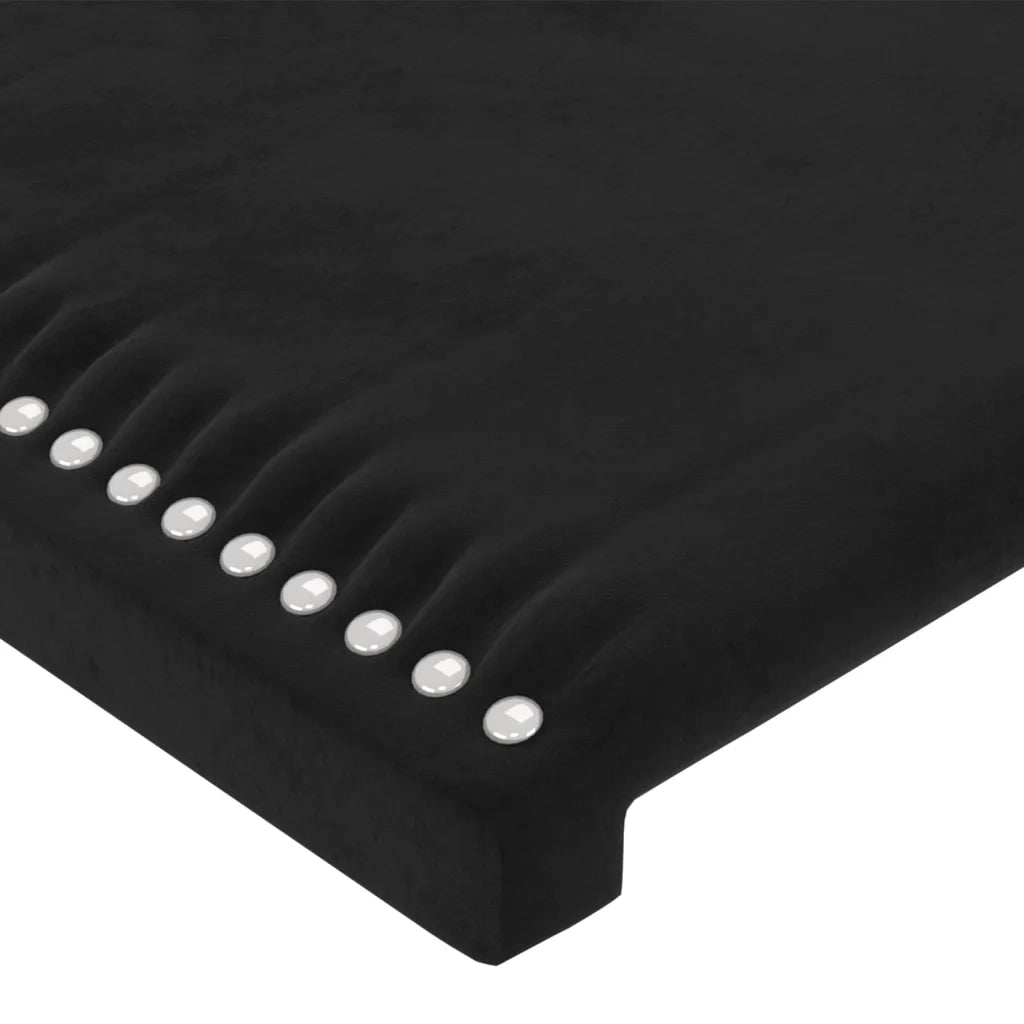 Testiera a LED Nera 200x5x118/128cm in Velluto 3122352