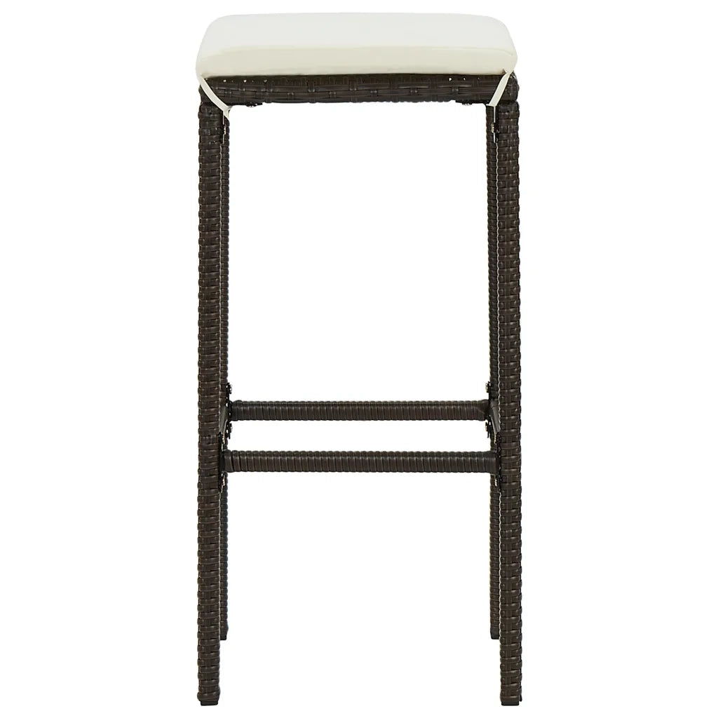 Set da Bar da Giardino 4 pz con Cuscini in Polyrattan Marrone 3064922