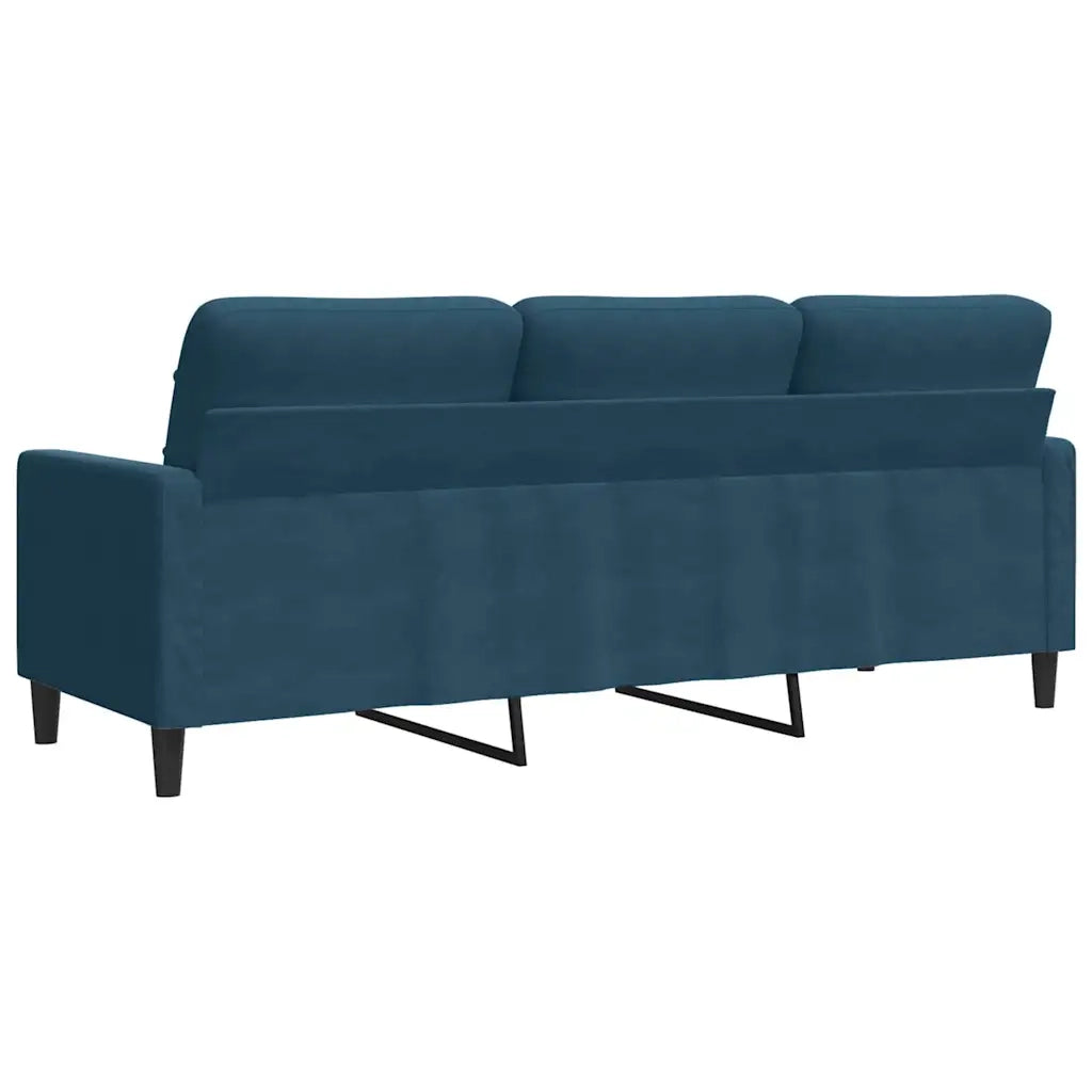Divano | Divano da soggiorno | Sofa a 3 Posti Blu 180 cm in Velluto
