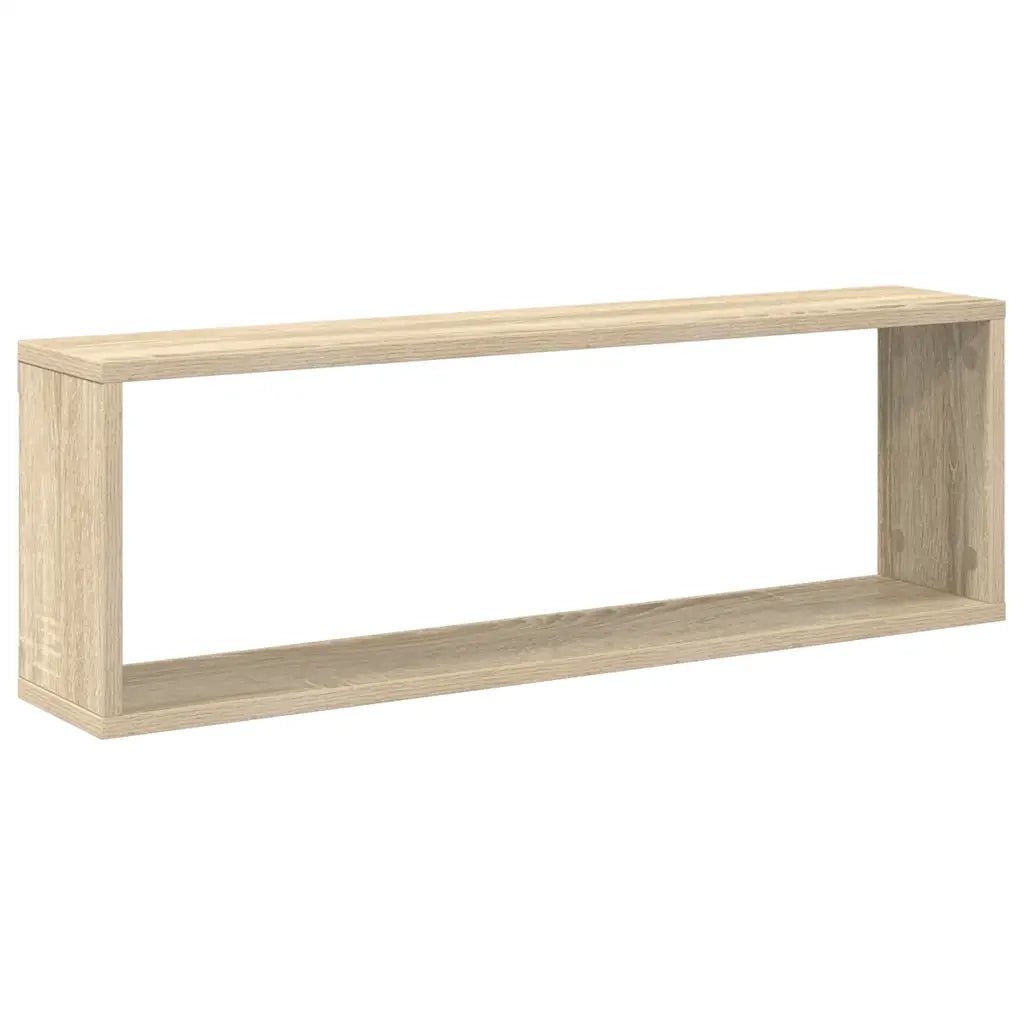 4 pz Mensole Parete | Mensola sospesa Cubo Rovere Sonoma 80x15x26,5cm Multistrato
