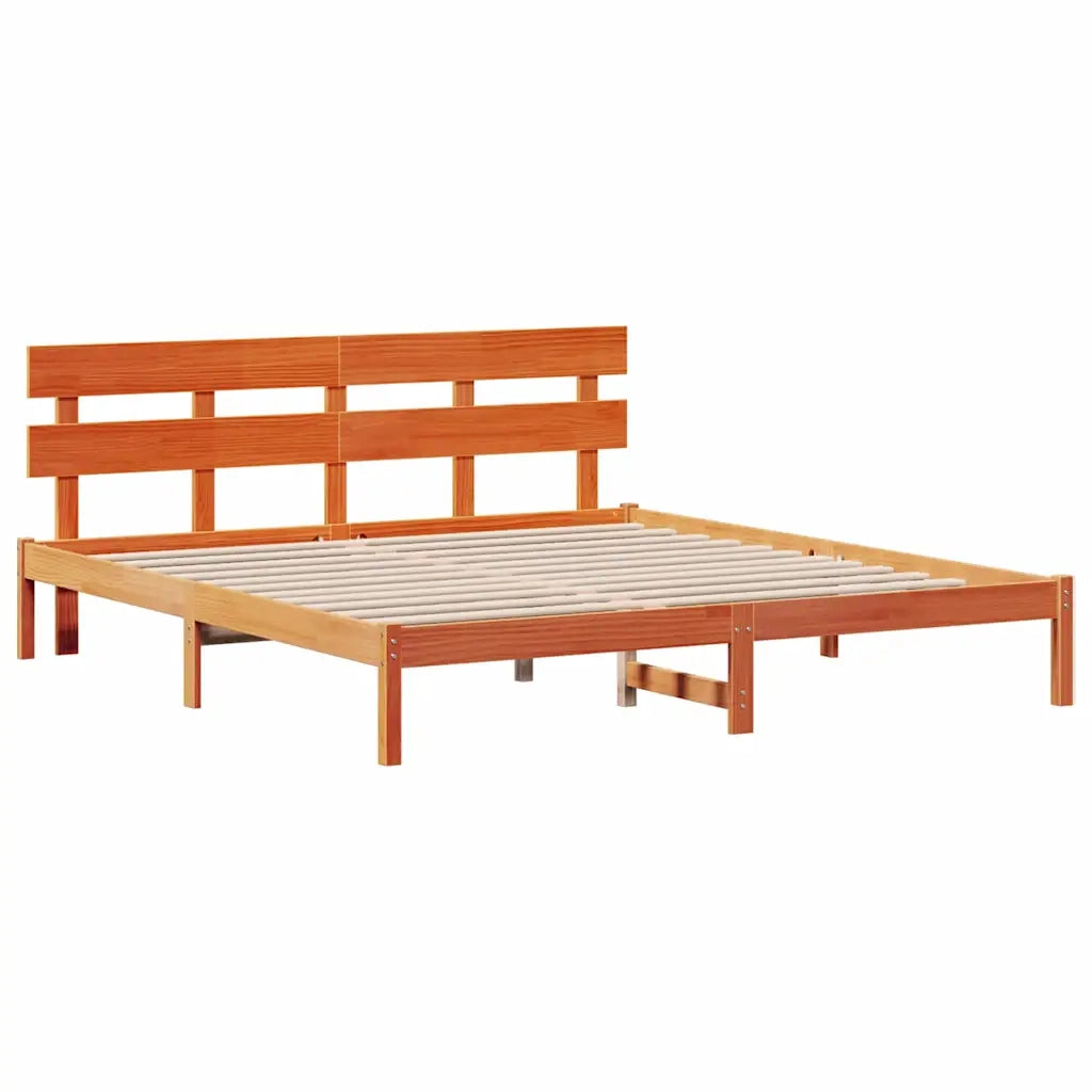 Letto matrimoniale | Letto per adulti | Struttura del letto Marrone 180 x 200 cm Legno massello di pino