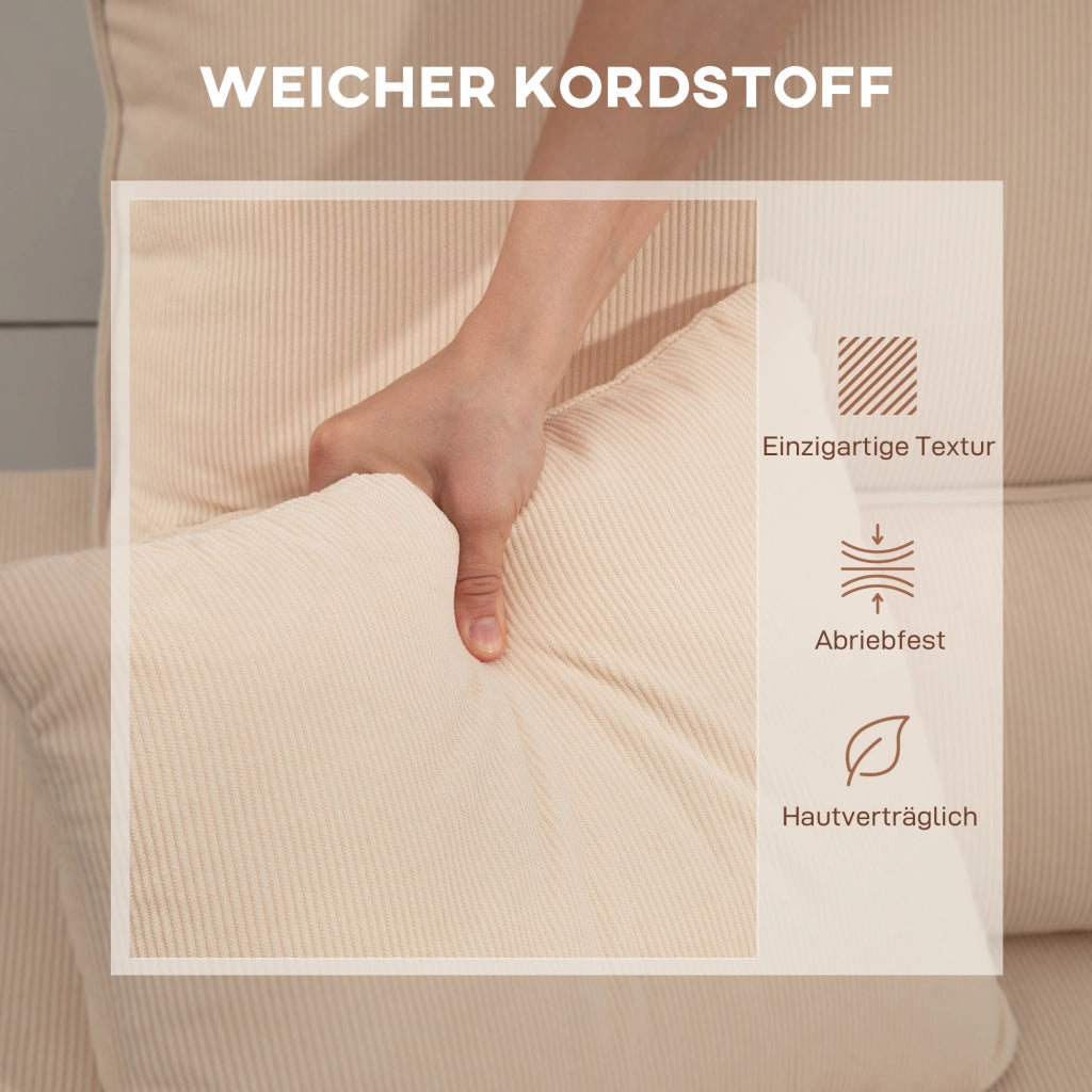 Divano letto angolare con contenitore e cuscini ¨C zephmum ¨C beige