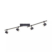 Plafoniera barra doppia Barik nera 6xGU10 dimmer Paul Neuhaus
