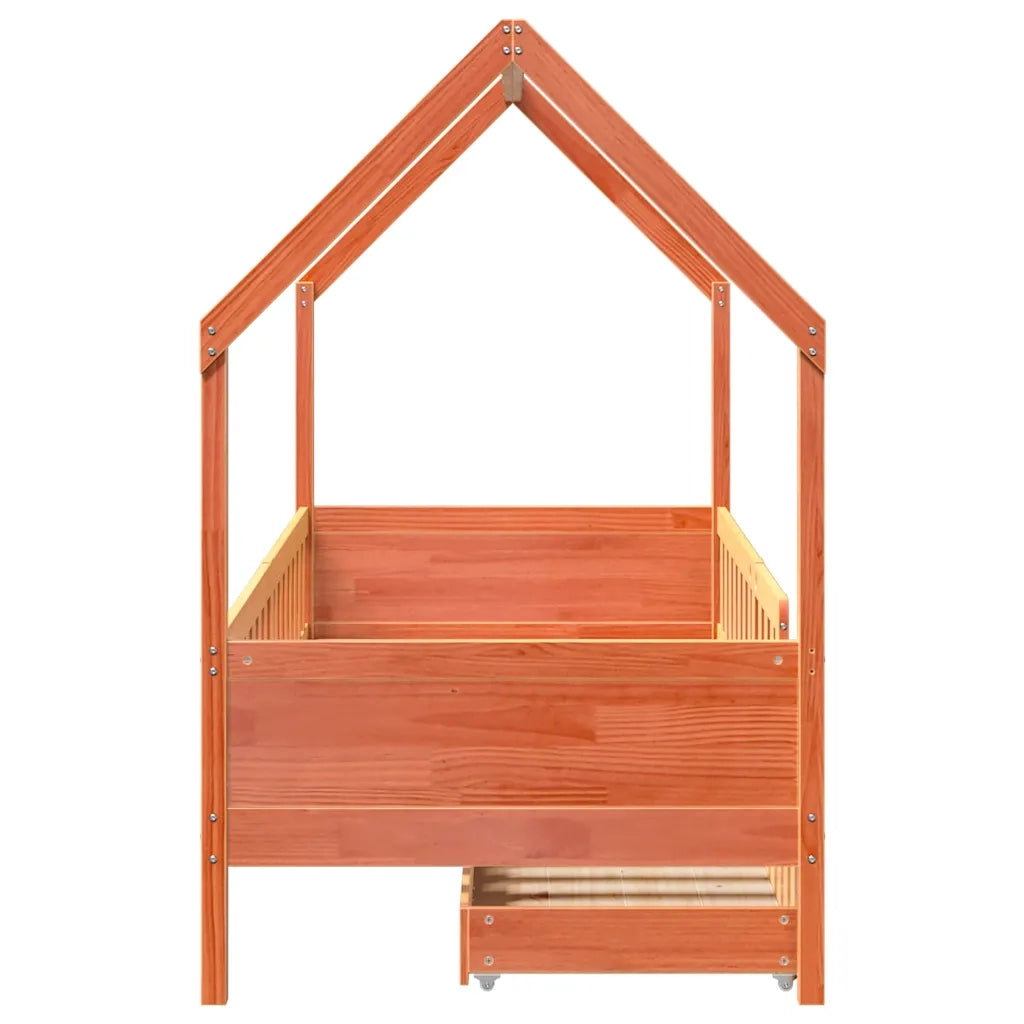 Giroletto Bambini con Cassetti-Struttura Letto Bambini 90x200 cm Legno Massello di Pino 242979