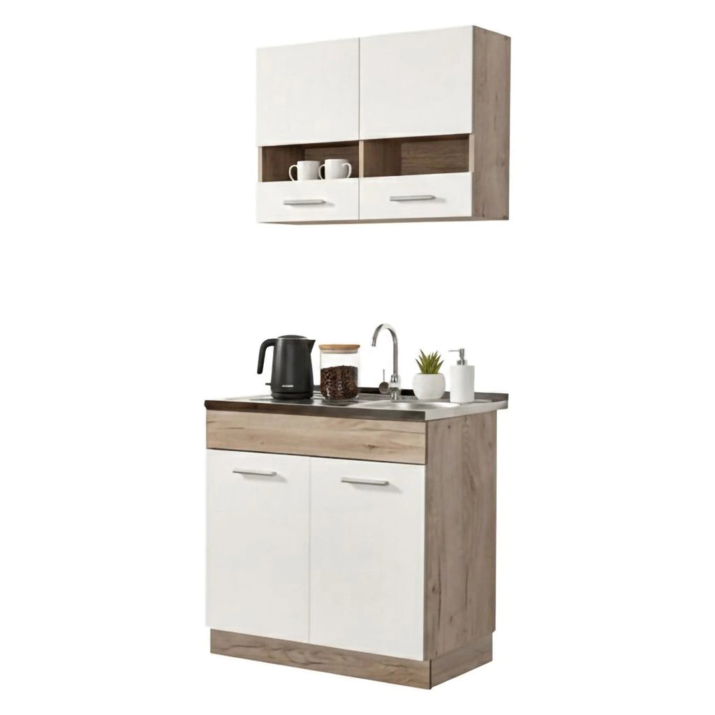 Cucinino Taurano, Cucina 2 Ripiani, Elettrodomestici non inclusi, Bianco