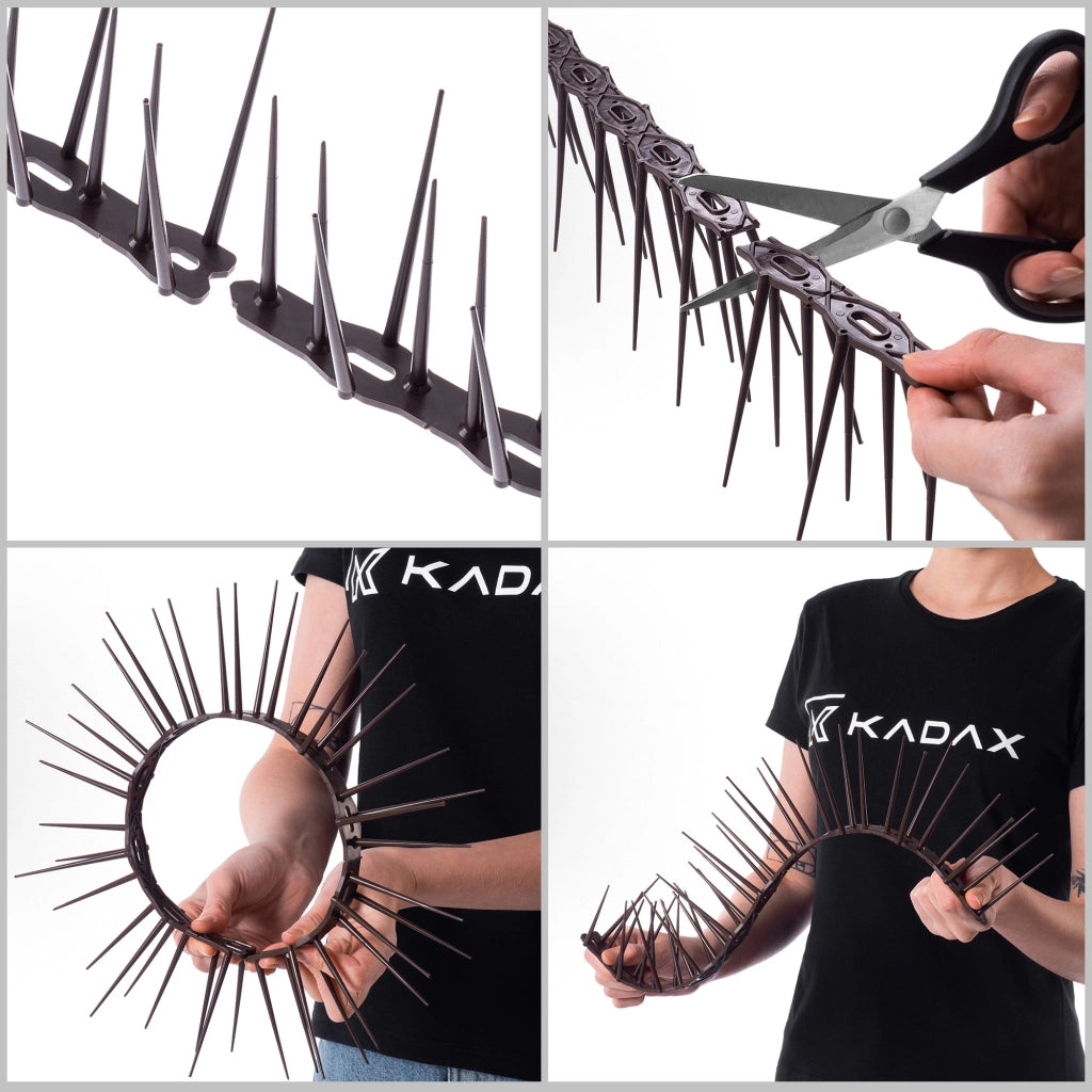 KADAX Punte anti-uccelli in plastica, alte 11,64 m, sicure, 24 pezzi