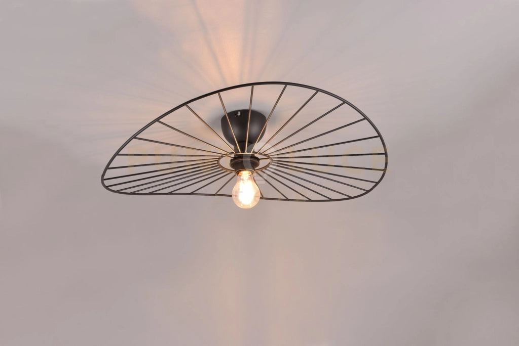 CHAPEAU PLAFONIERA METALLO NERO D.60CM 1 LUCE ATTACO E28