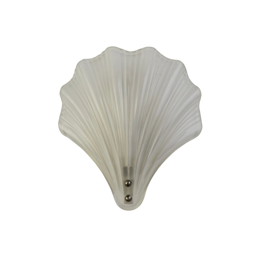Applique Shell 1Lt, metallo argento satinato e vetro smerigliato IP44