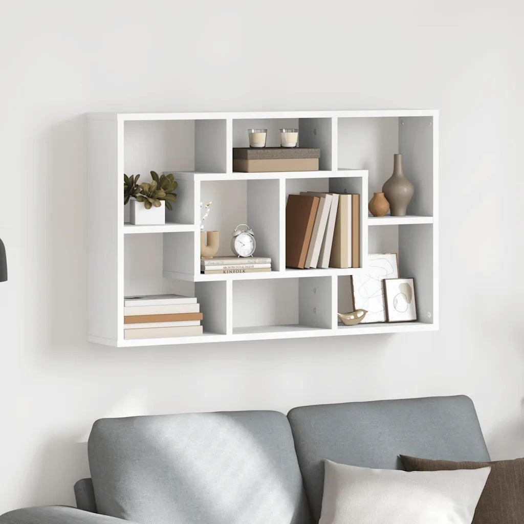 Scaffale a Parete Bianco 85x16x52,5 cm in Legno Multistrato 801418