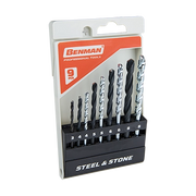 SET PUNTE PER CEMENTO E METALLO HSS & STONE 9PZ - BENMAN 