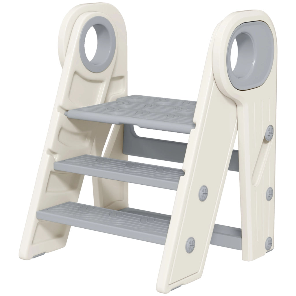 Sgabello pieghevole 3 gradini ¨C Xylo ¨C regolabile bambini cucina grigio