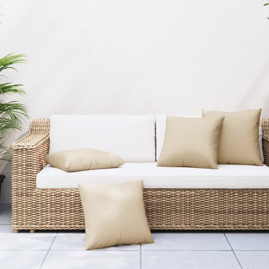 Cuscini per Divano 4 pz Beige 50x50 cm in Tessuto 360384