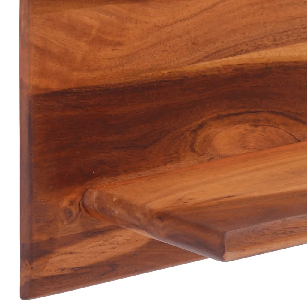 2 pz Mensole da Parete | Scaffali a Parete | Ripiano a parete 112x20x26 cm in Legno Massello di Acacia