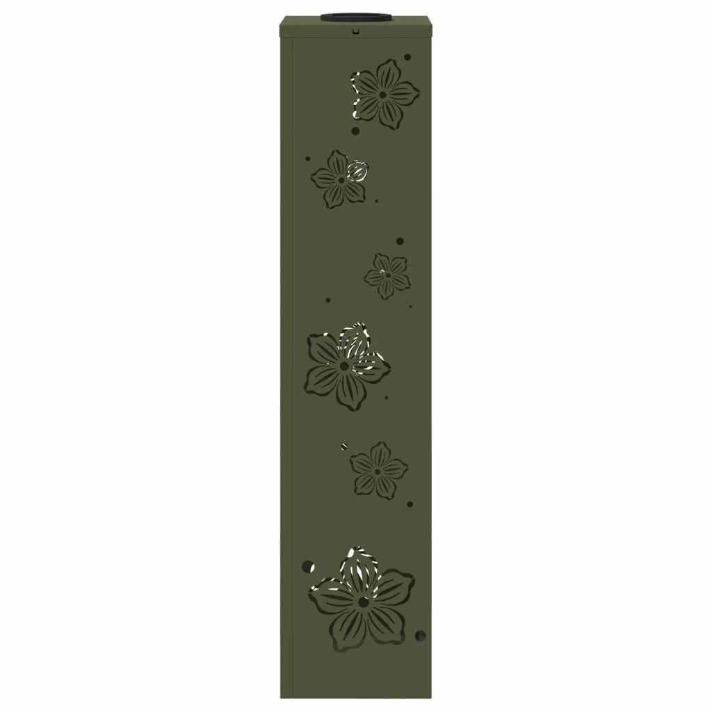 Faro LED solare per sentieri 2 pcs Verde oliva 879747