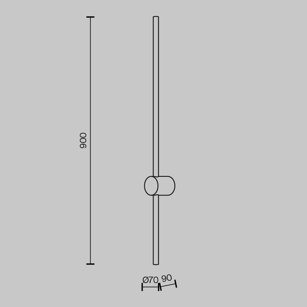 Applique dorata lineare 90 cm LED 10W Maytoni Light Stick
