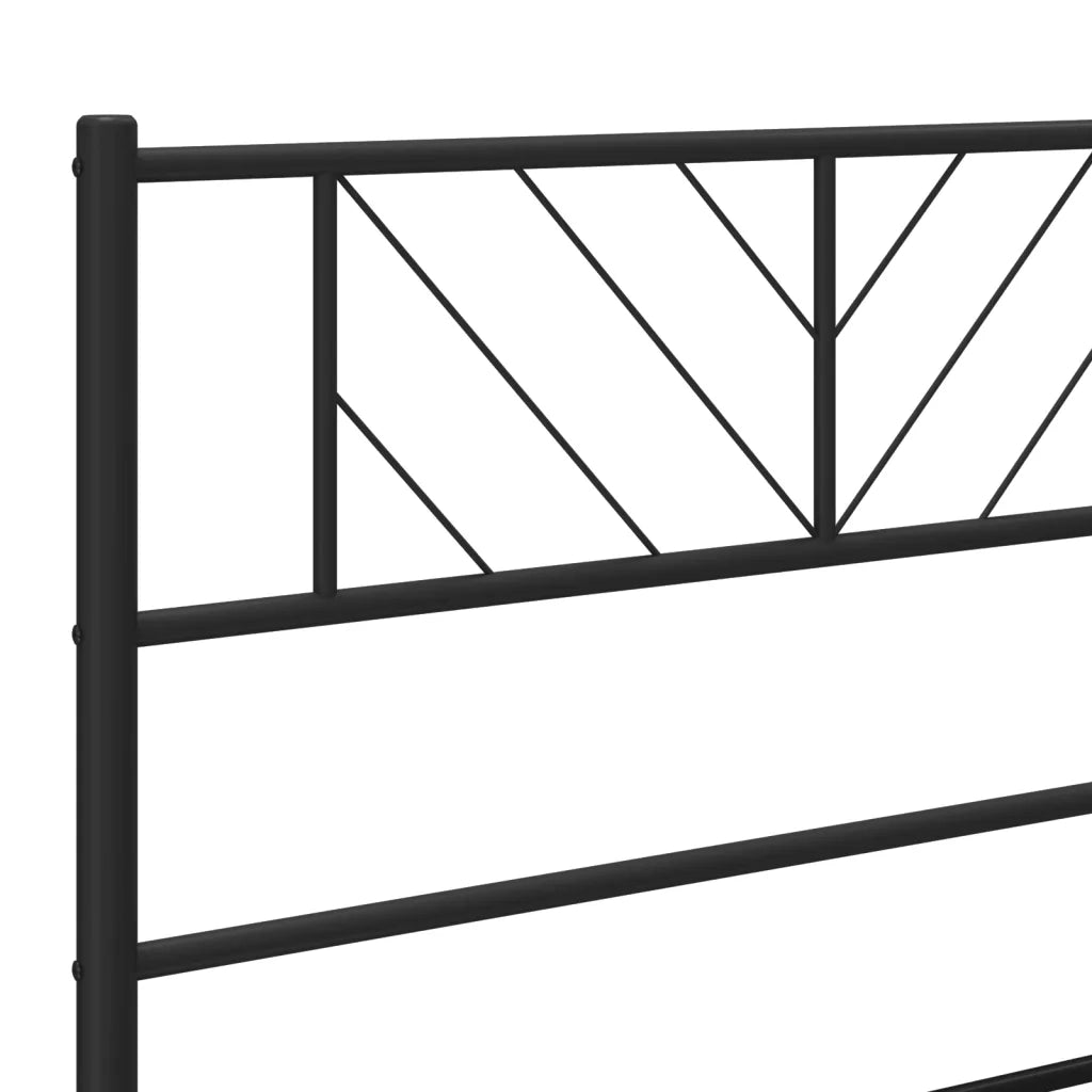 Giroletto con Testiera e Pediera Metallo Nero 140x190 cm 372197