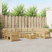 Set di divani da esterno 11 pcs Bianco e Beige 59 x 59 x 37 cm 3392633