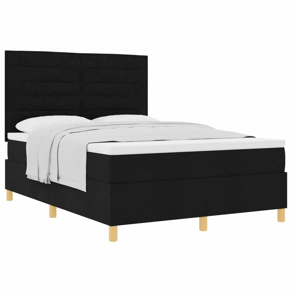 Letto a molle con materasso Nero 140 x 200 cm Tessuto 3339548