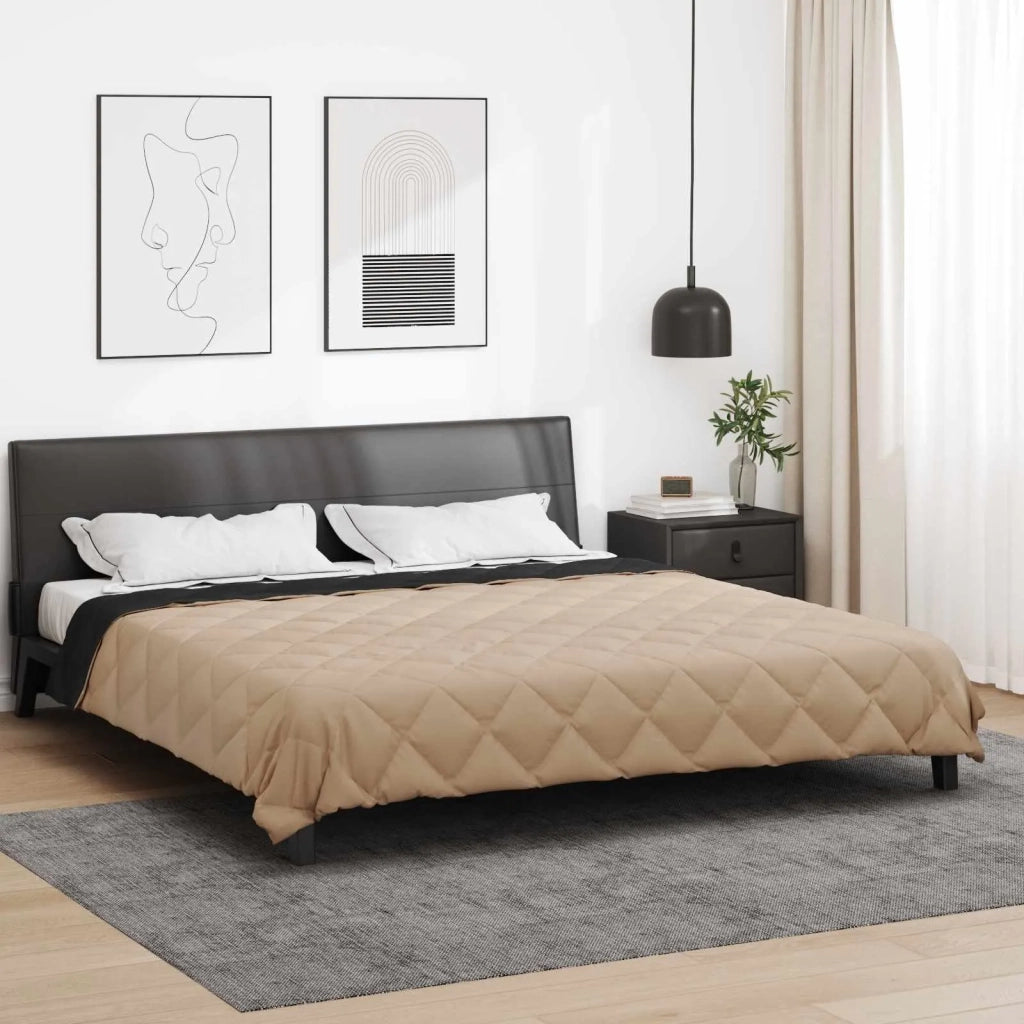 Piumone | Duvet Completo Annuale Nero e Talpa 200 x 200 cm Microfibra