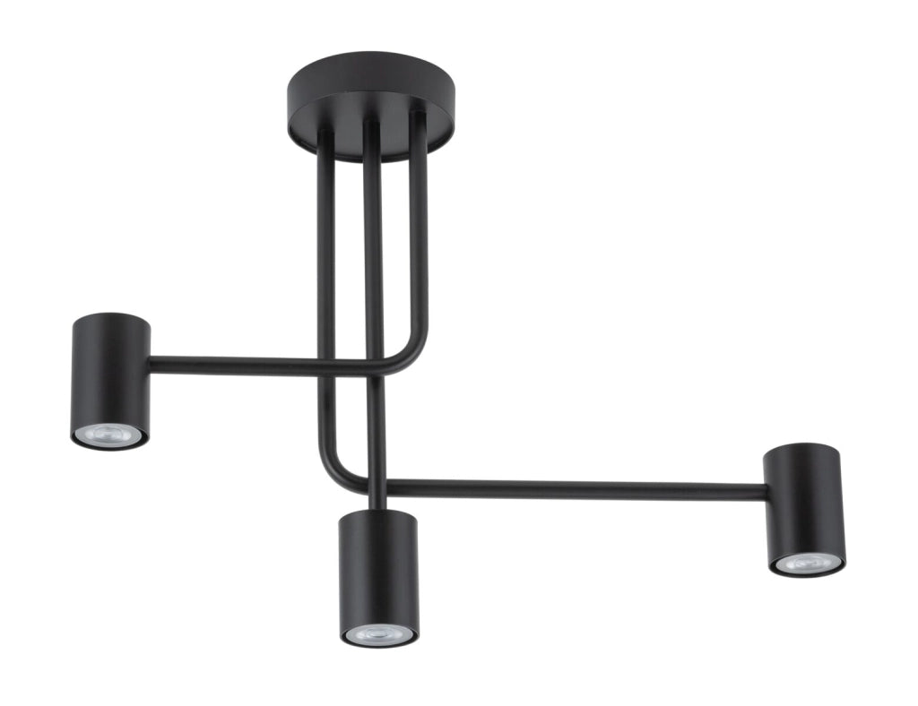 Plafoniera moderna nera Luis 3 luci GU10 25W Sigma