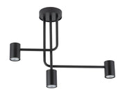 Plafoniera moderna nera Luis 3 luci GU10 25W Sigma