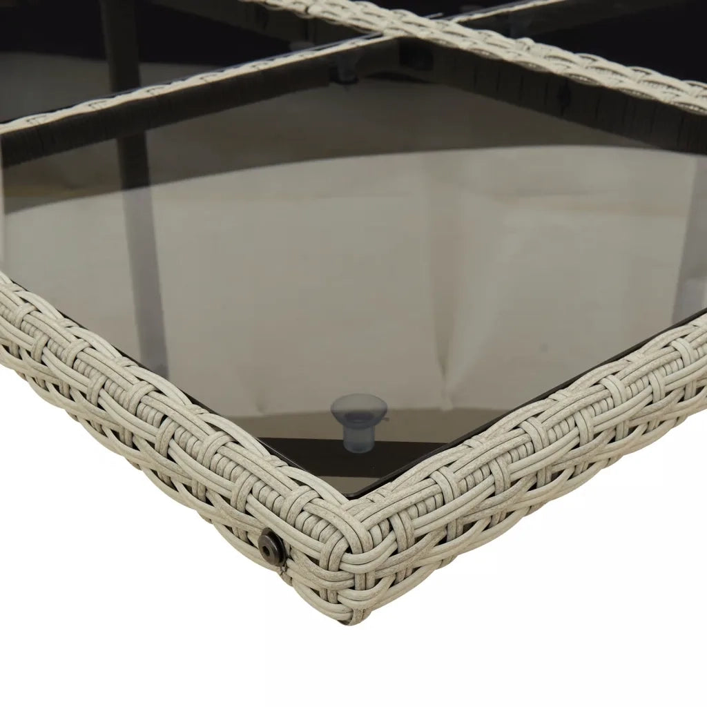 Set Pranzo Giardino 11pz con Cuscini Grigio Chiaro Polyrattan 3277738