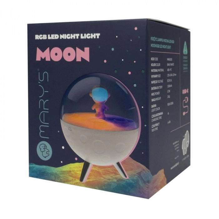 Mary's Lampada notte luna wireless RGBW LED 0,7W bianca