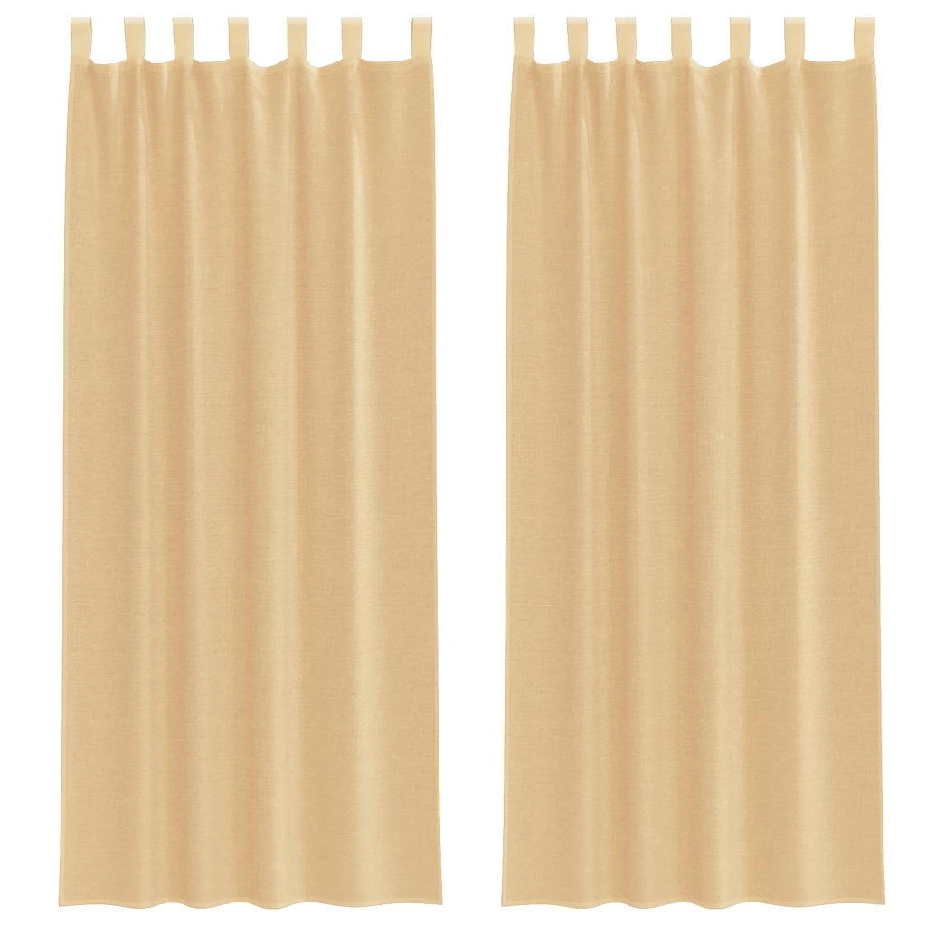 Tende in Voile con Tasche per Aste 2 pz Sabbia