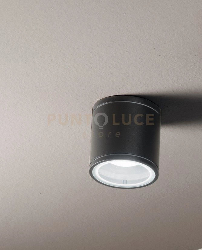 PLAFONIERA PER ESTERNI JUBO 1 LUCE ATTACCO GU10 NERO D.9CM