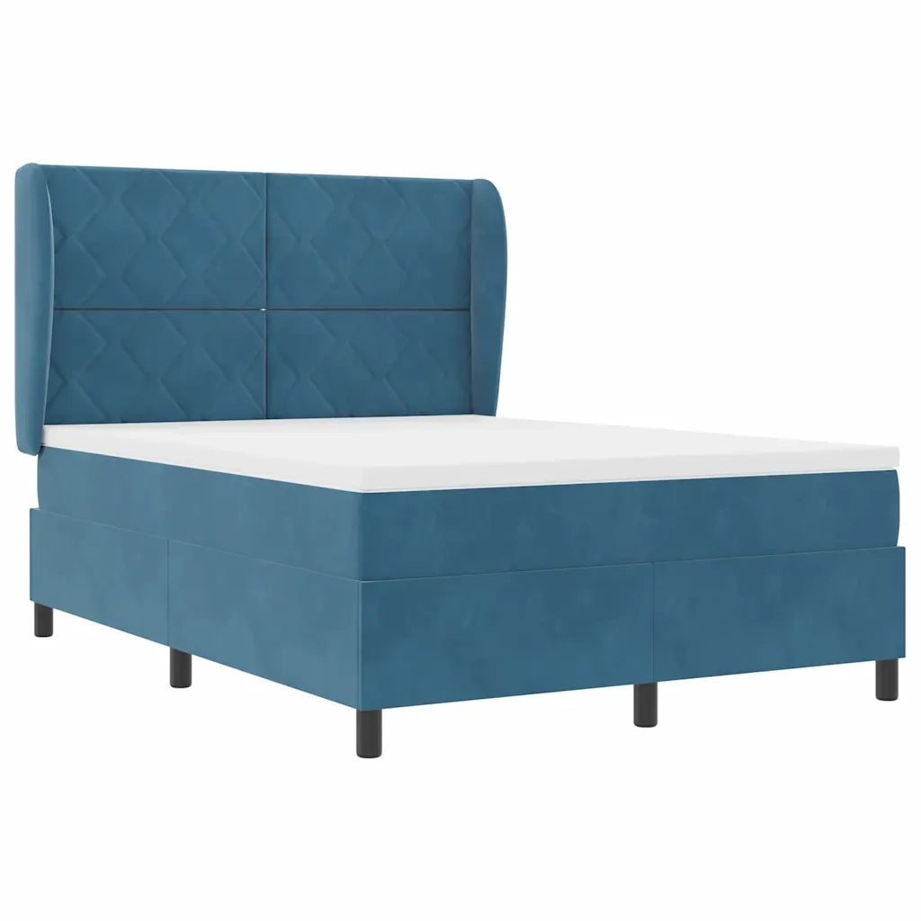 Letto a molle con testiera Blu Scuro 200 x 140 cm Velluto 3340986
