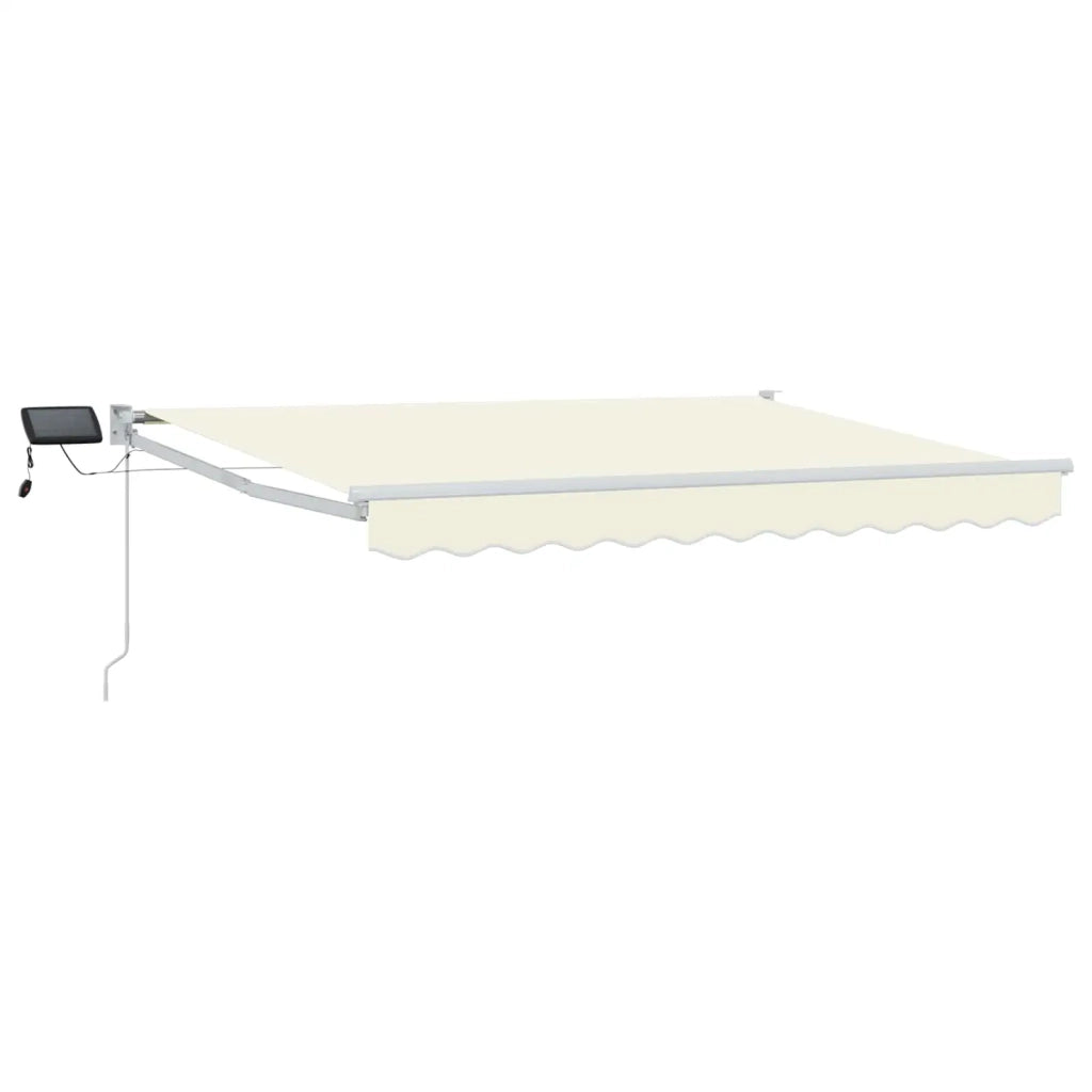 Tenda retrattile manuale con LED Crema e Bianco 3,5 x 2 m 3419209