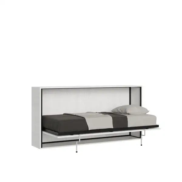 Letto singolo a scomparsa Kando bianco frassino