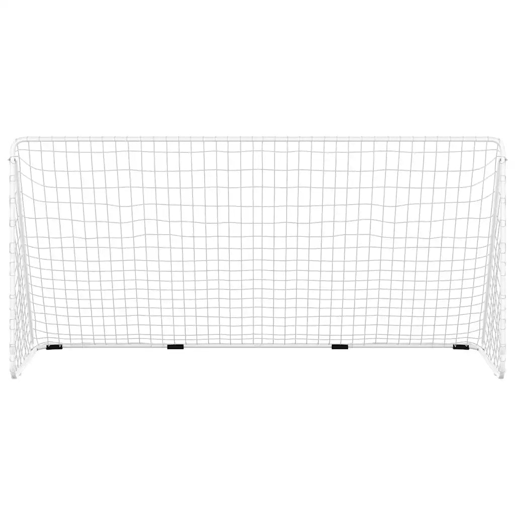 Porta da Calcio con Rete Bianca 366x122x182 cm in Acciaio cod mxl 57942