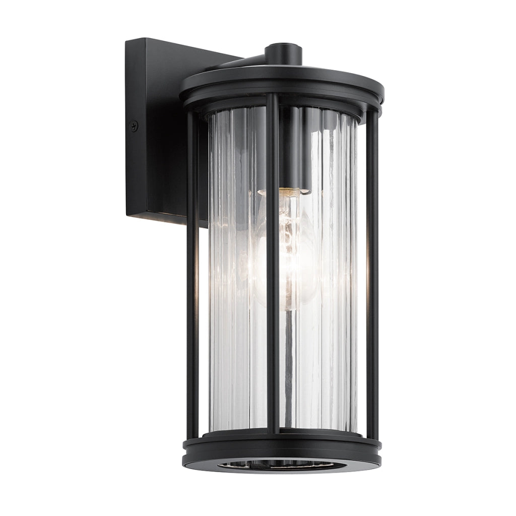 Applique da parete esterna nera IP44 E27 40W Barras Kichler