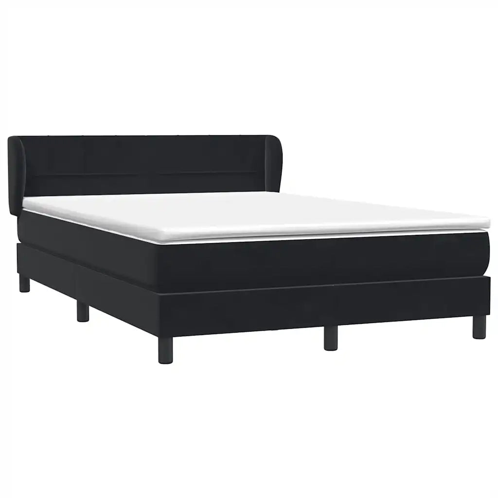 Giroletto a Molle con Materasso Nero 160x210 cm in Velluto 3317531