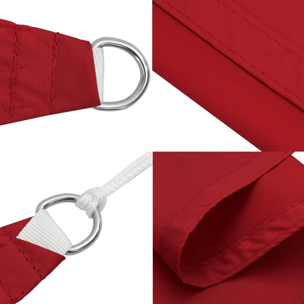 Parasole a Vela Oxford Triangolare 5x5x5 m Rosso 135675