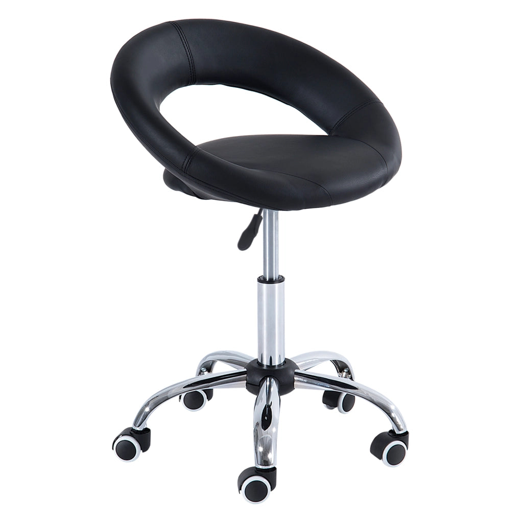 Sgabello da ufficio girevole regolabile in altezza ¨C Minimal ¨C PU e metallo, nero, 50x54x66-78 cm