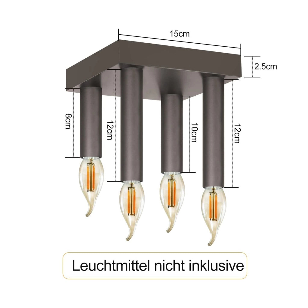ZMH Lampada da soffitto in metallo grigio industriale retrò E14 per cucina e sala da pranzo