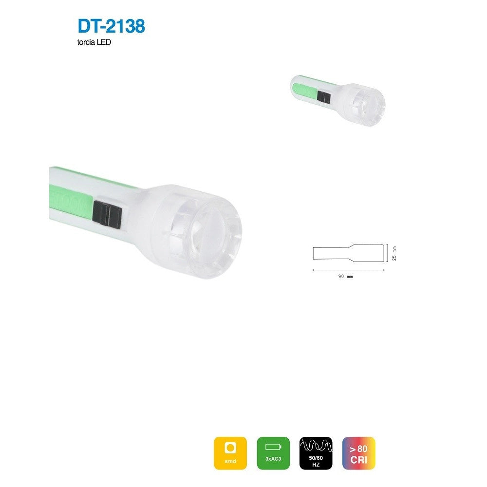 Trade Shop - Set 4 Pezzi Mini Torcia Led Smd Tascabile Portatile Resistente Campeggio Dt-2138 -
